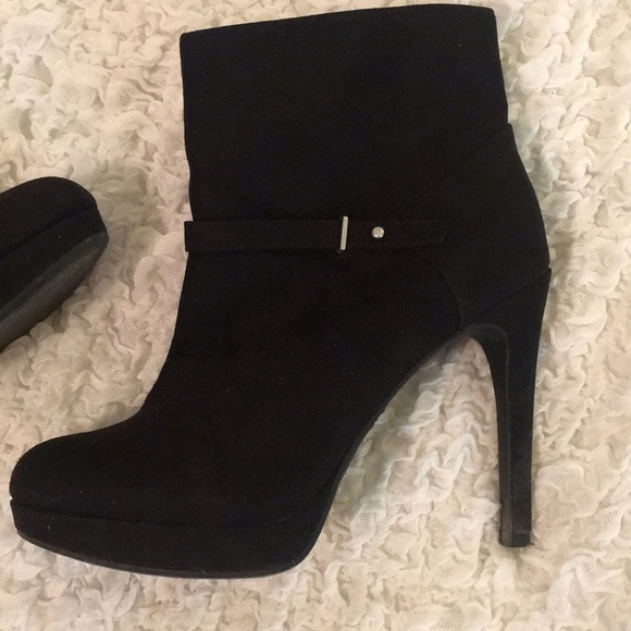 Faux Suede Heeled Booties - Picture 2 of 10